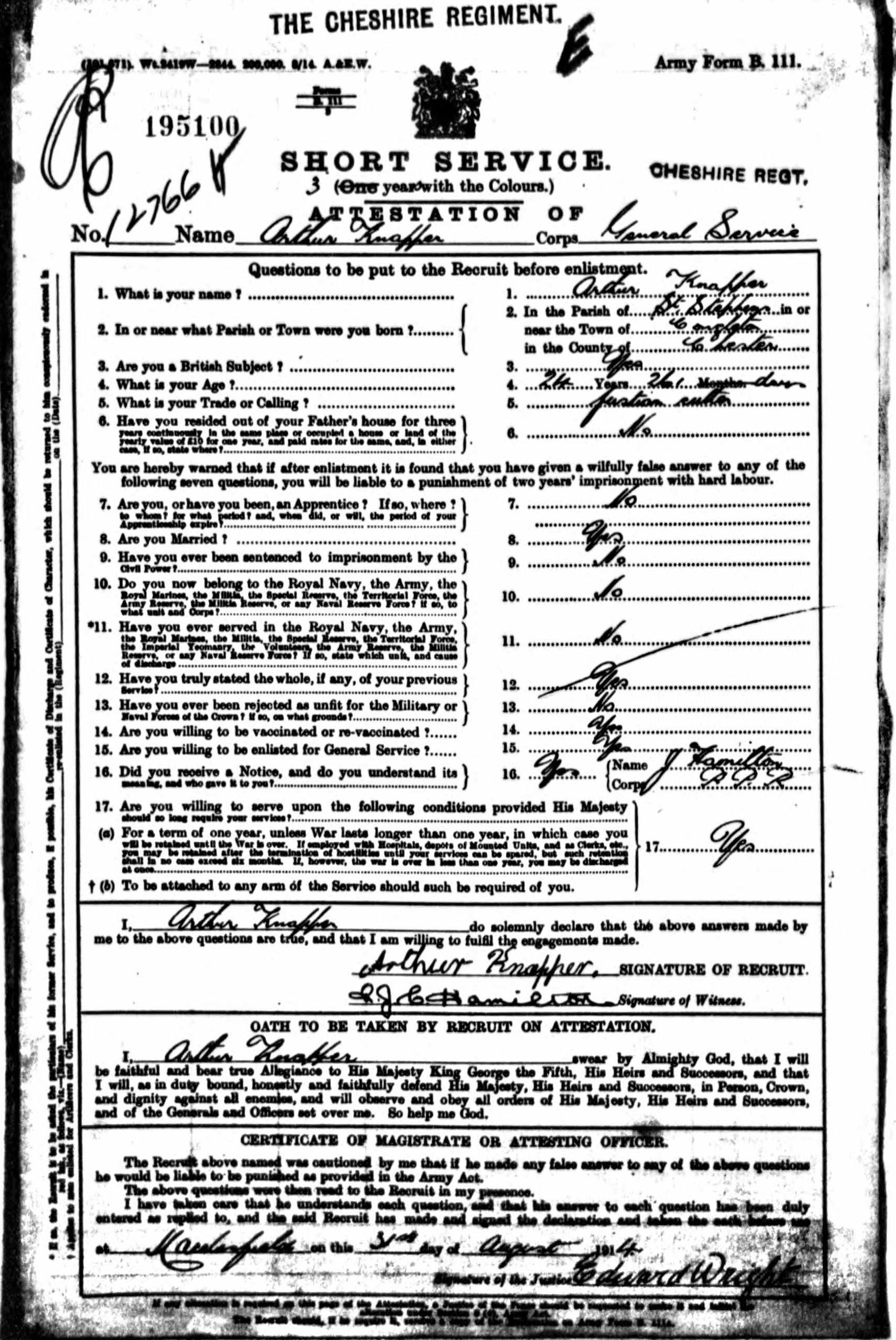 Arthur_Knapper_Attestation